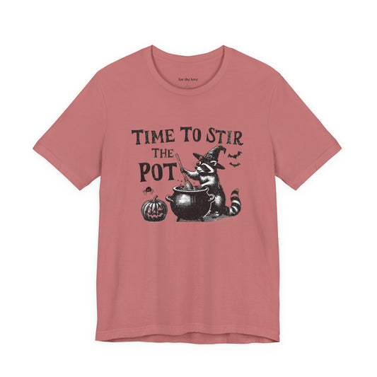 Time to Stir the Pot Raccoon Witch T-Shirt