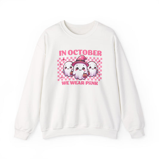In October We Wear Pink Breast Cancer Awareness Sweatshirt