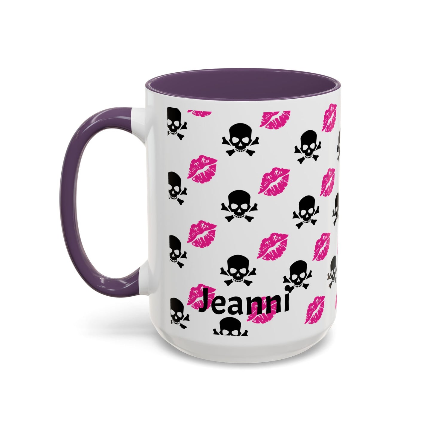 Pink Lipstick Kiss & Skull Coffee Mug