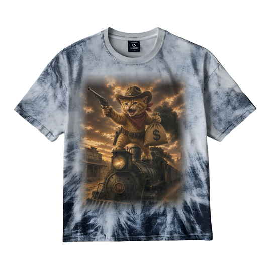 Cowboy Cat Robbing a Steam Engine