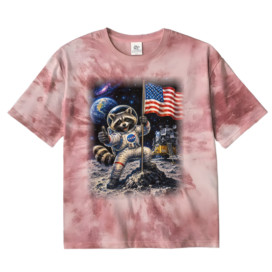 Astronaut Raccoon Moon Landing T-Shirt