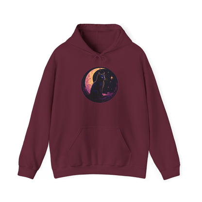 Black Moon Cat Sweatshirt, Celestial Witch Shirt, Witchy Clothing, Pastel Goth Aesthetic, Wiccan Witchcraft Clothes, Dark Academia