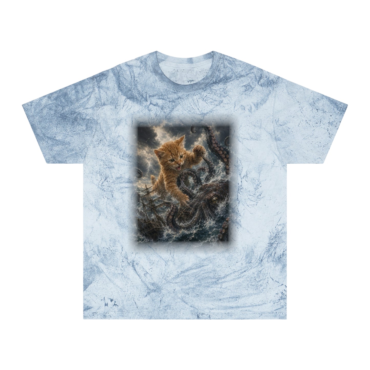 Vintage Kitten vs Kraken Tie Dye T-Shirt