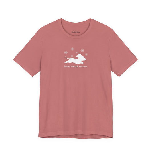 Dashing Through the Snow Wiener Dog T-Shirt