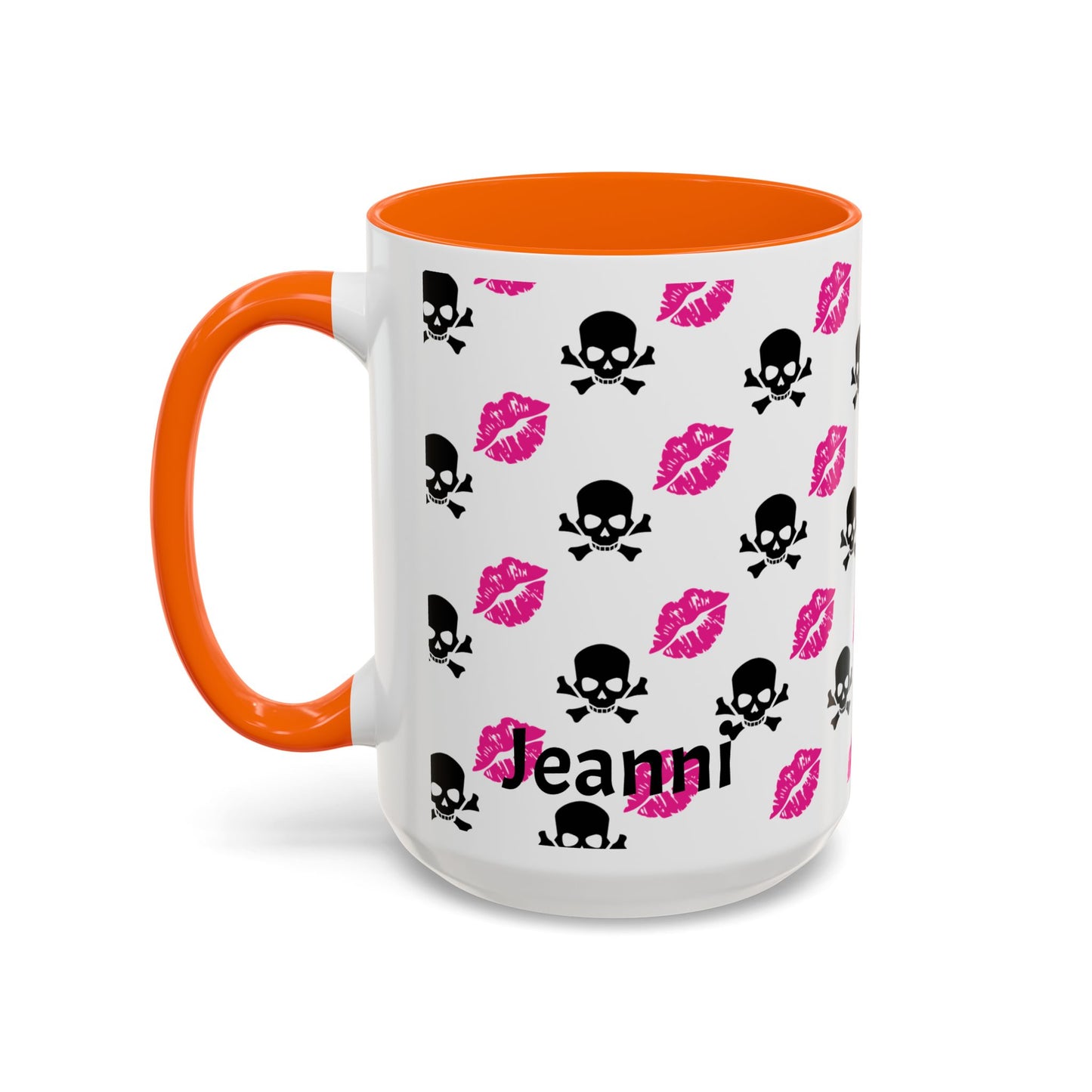Pink Lipstick Kiss & Skull Coffee Mug