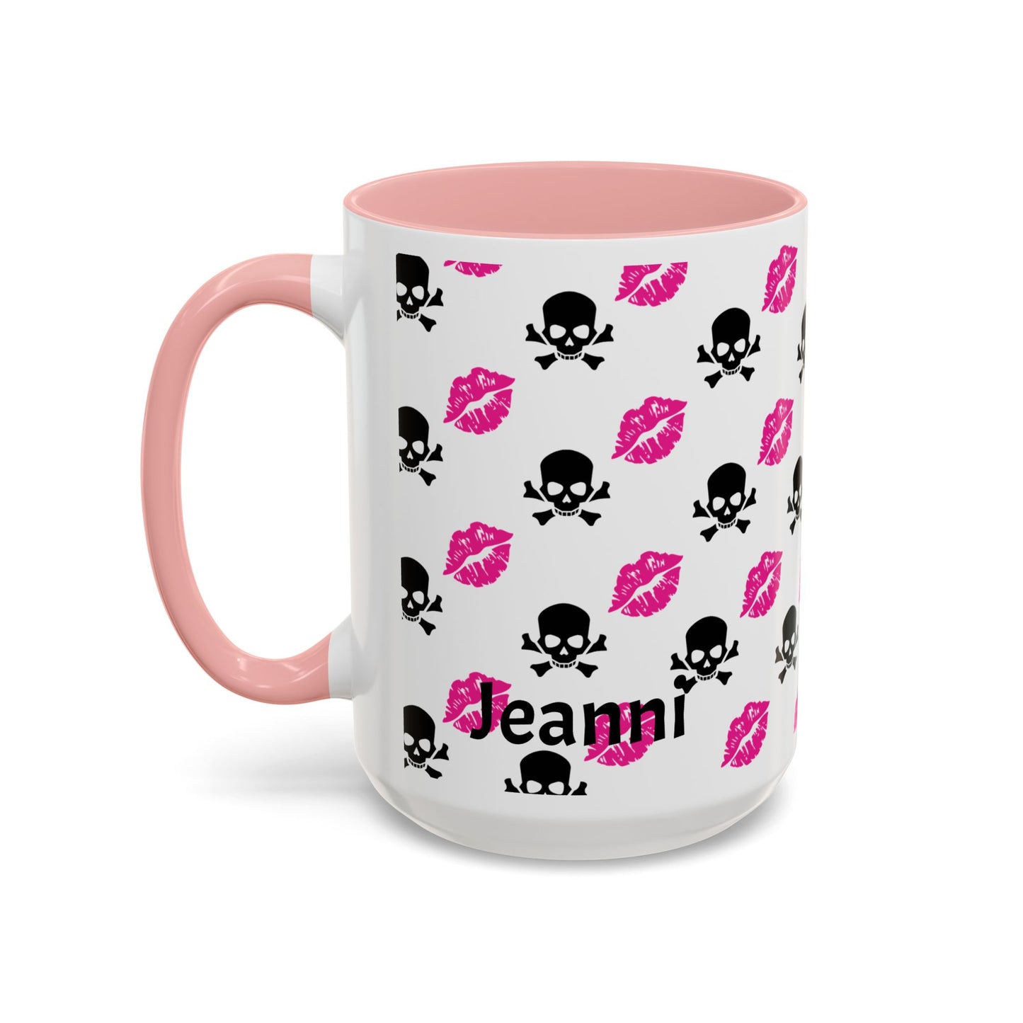 Pink Lipstick Kiss & Skull Coffee Mug