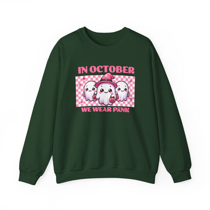 In October We Wear Pink Breast Cancer Awareness Sweatshirt