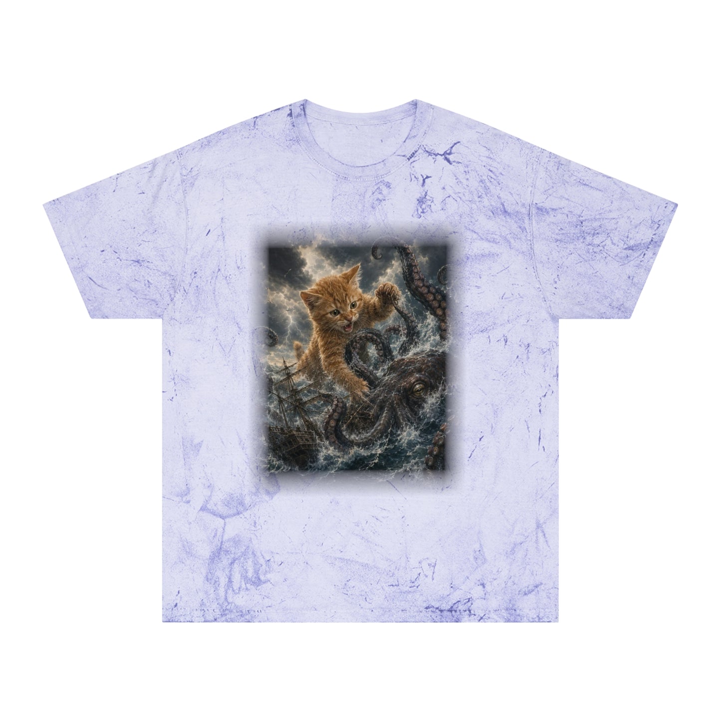 Vintage Kitten vs Kraken Tie Dye T-Shirt