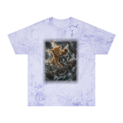 Vintage Kitten vs Kraken Tie Dye T-Shirt