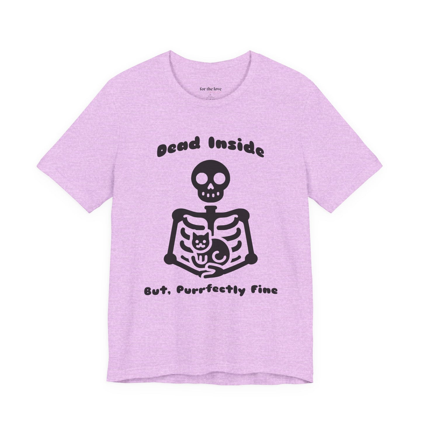 Dead Inside But Purrfectly Fine Cat Skeleton T-Shirt