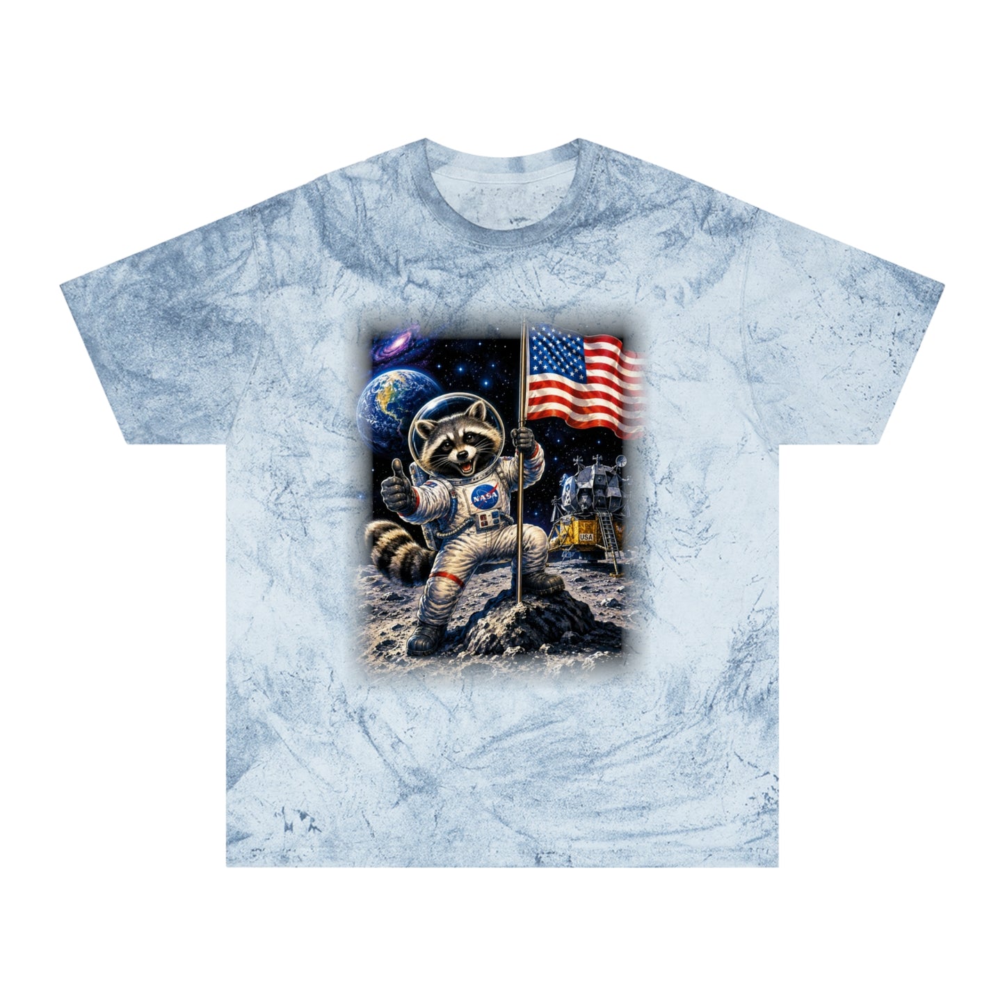 Astronaut Raccoon Moon Landing T-Shirt