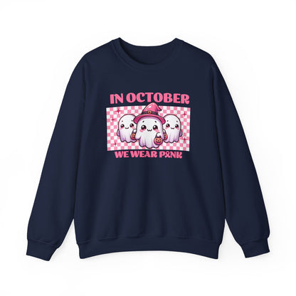 In October We Wear Pink Breast Cancer Awareness Sweatshirt