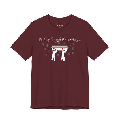 Dashing Through the Cemetery with Casket Tshirt