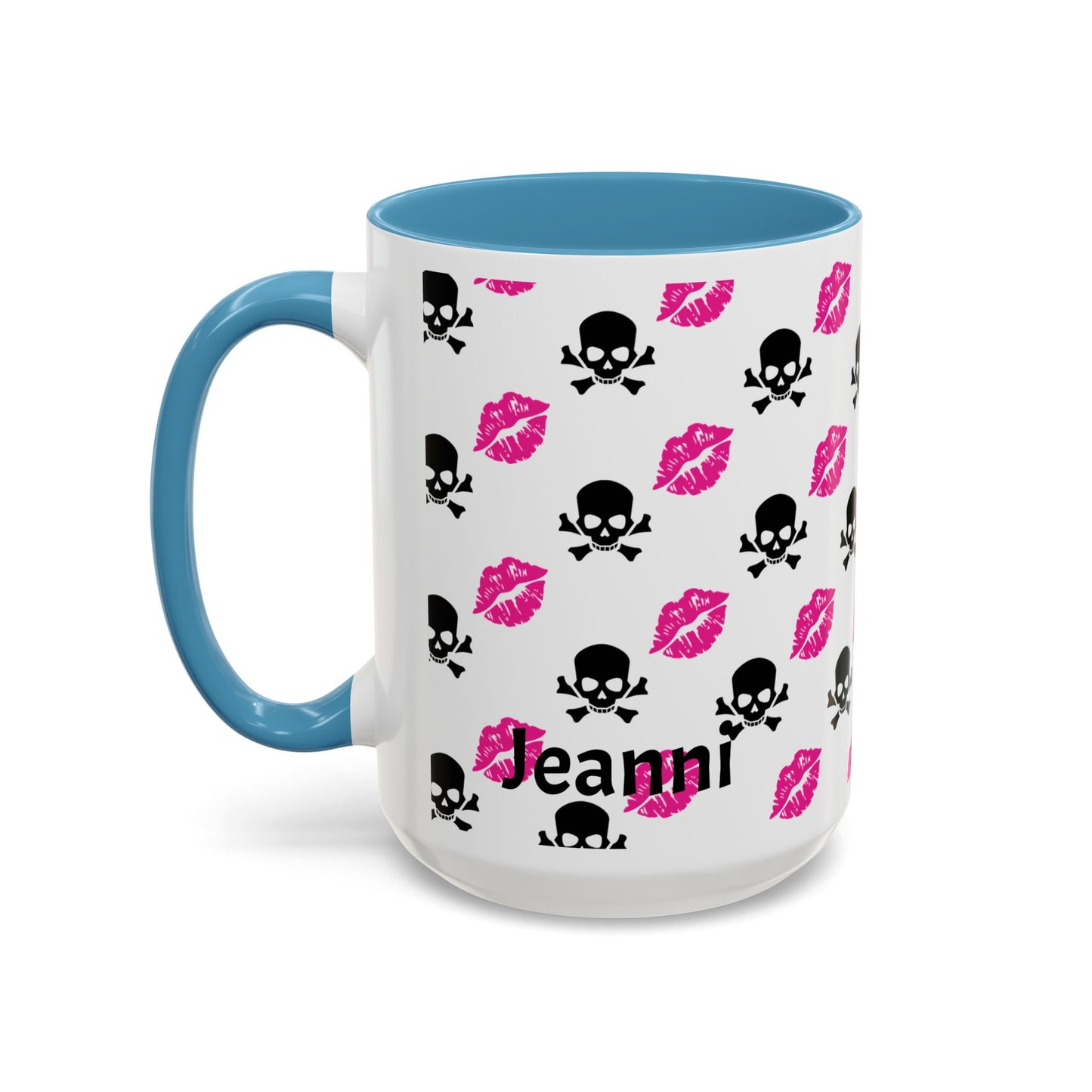 Pink Lipstick Kiss & Skull Coffee Mug