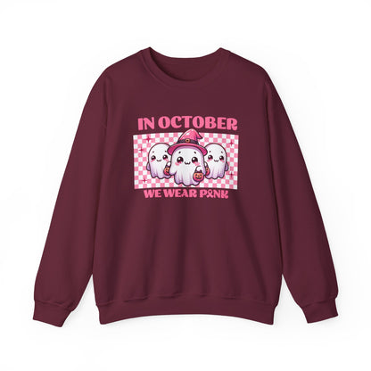 In October We Wear Pink Breast Cancer Awareness Sweatshirt
