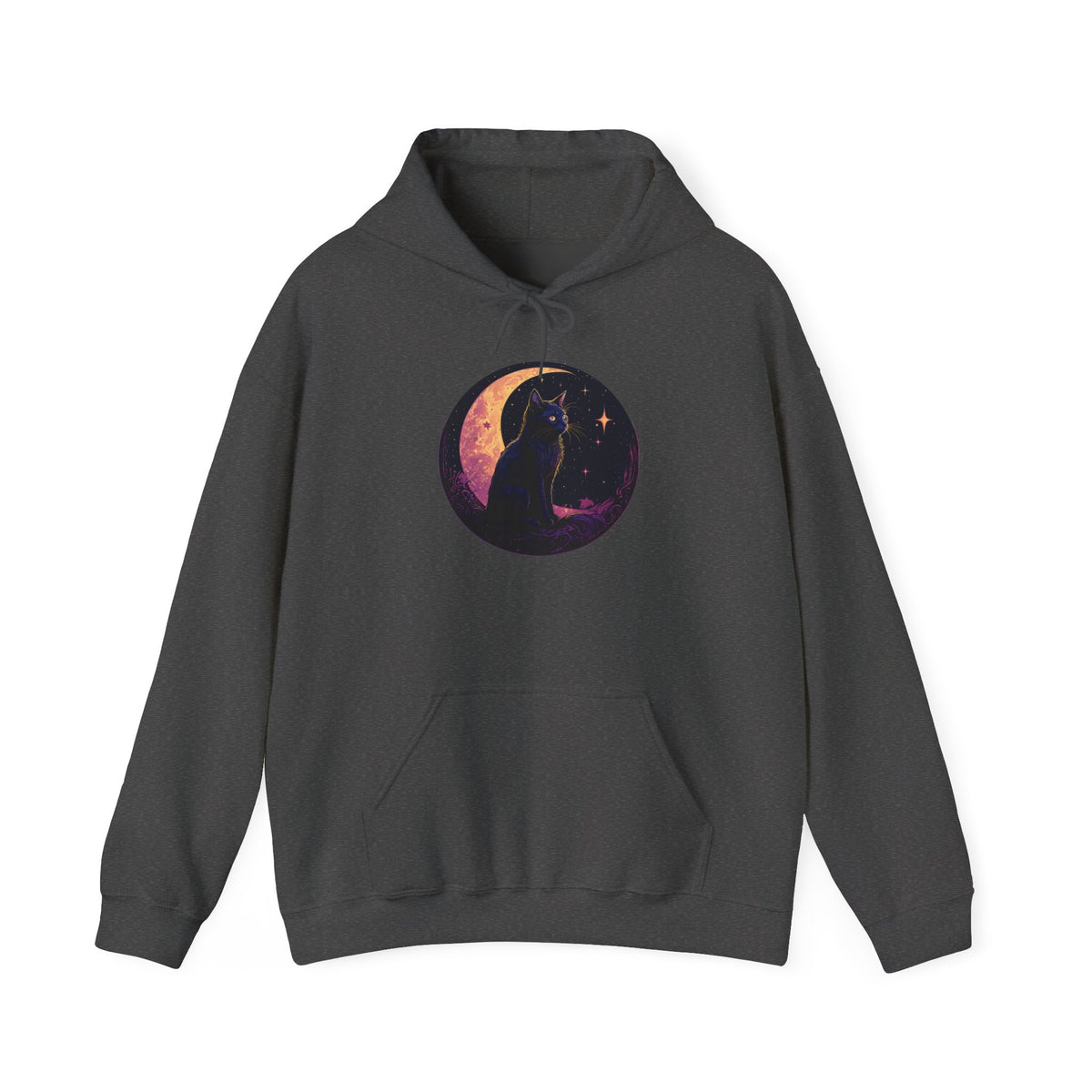Black Moon Cat Sweatshirt, Celestial Witch Shirt, Witchy Clothing, Pastel Goth Aesthetic, Wiccan Witchcraft Clothes, Dark Academia