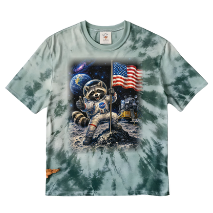 Astronaut Raccoon Moon Landing T-Shirt