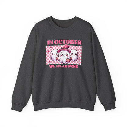 In October We Wear Pink Breast Cancer Awareness Sweatshirt