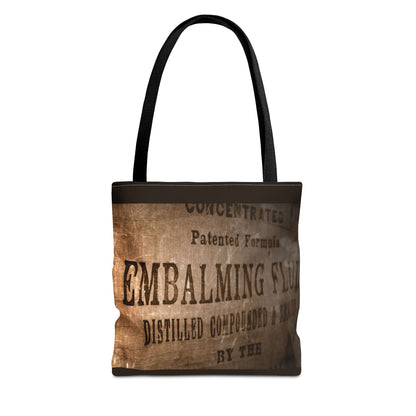 Vintage Embalming Fluid Tote Bag