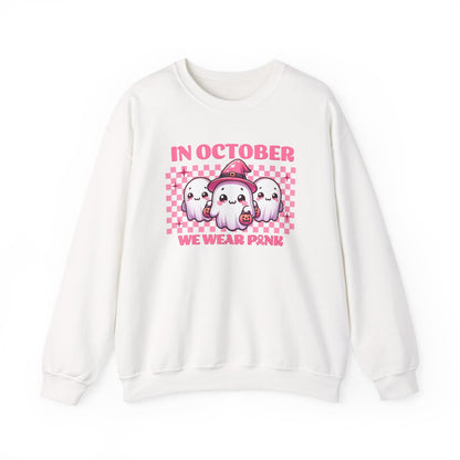 In October We Wear Pink Breast Cancer Awareness Sweatshirt