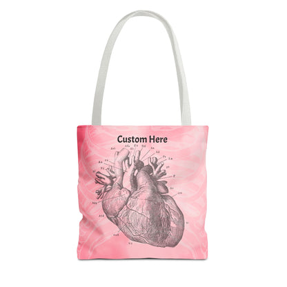 Personalized Pink Anatomy Heart Tote Bag