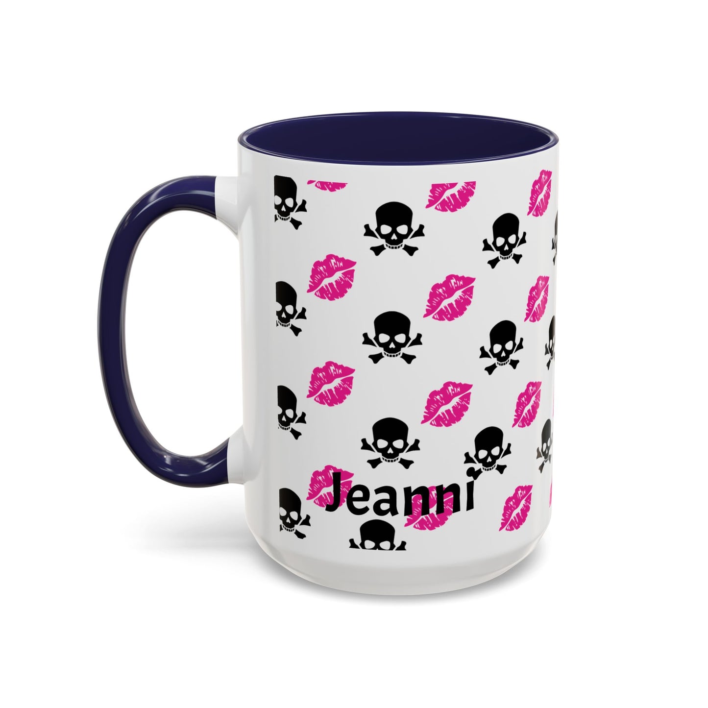 Pink Lipstick Kiss & Skull Coffee Mug