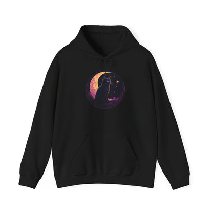 Black Moon Cat Sweatshirt, Celestial Witch Shirt, Witchy Clothing, Pastel Goth Aesthetic, Wiccan Witchcraft Clothes, Dark Academia