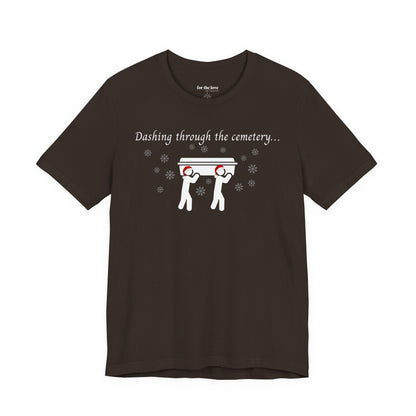 Dashing Through the Cemetery with Casket Tshirt