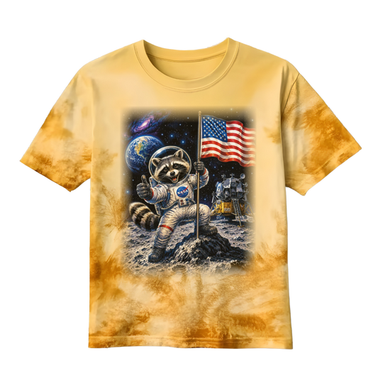 Astronaut Raccoon Moon Landing T-Shirt