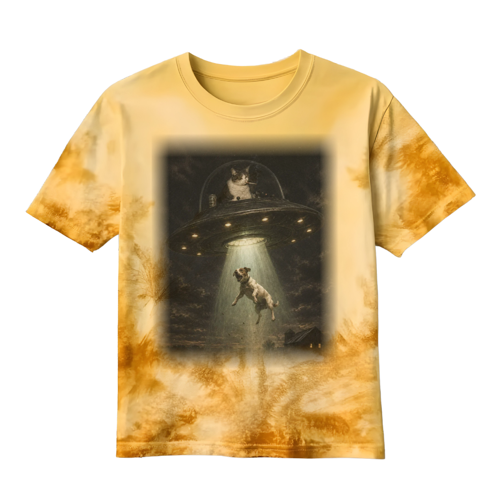 Cat UFO Abduction T-Shirt