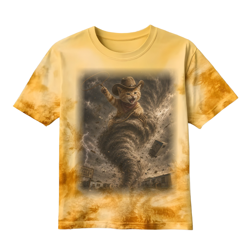 Cowboy Cat Riding a Twister T-Shirt