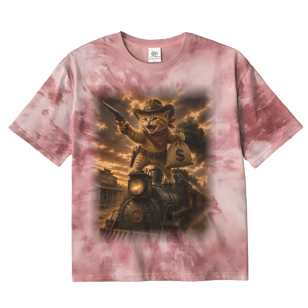 Cowboy Cat Robbing a Steam Engine