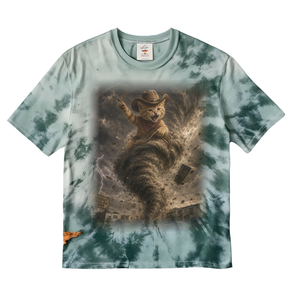 Cowboy Cat Riding a Twister T-Shirt
