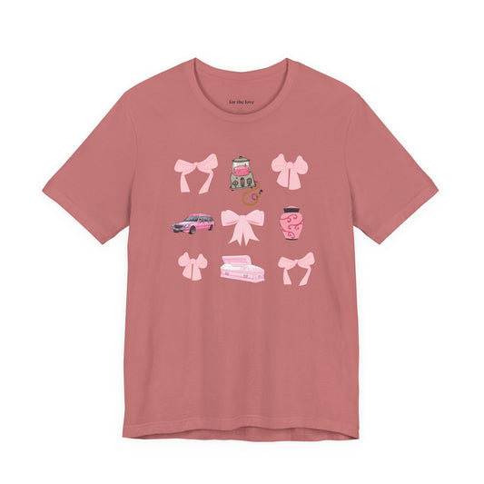 coquette casket bow t shirt feminine gothic spooky cute graphic tee