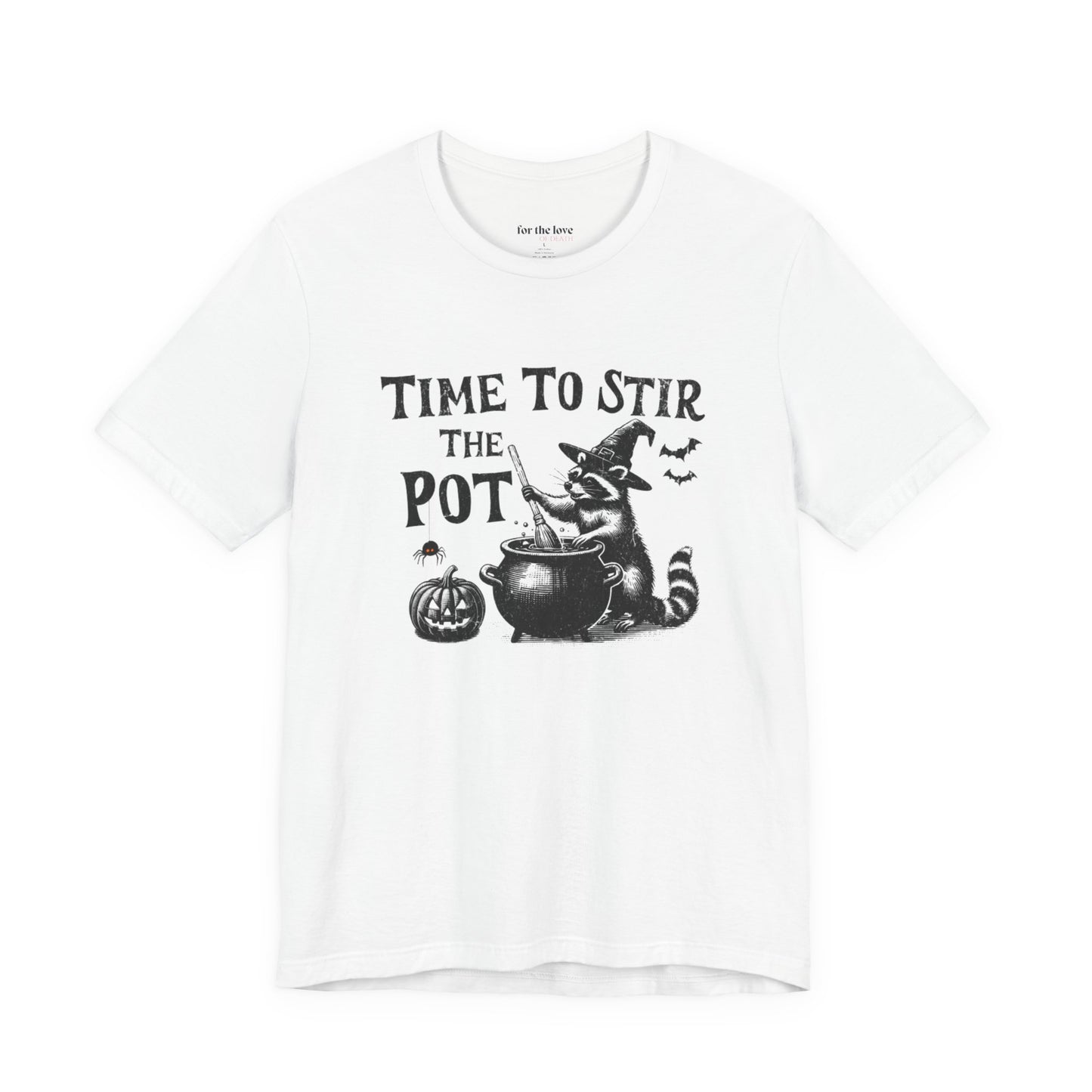 time to stir the pot raccoon witch cauldron funny t shirt